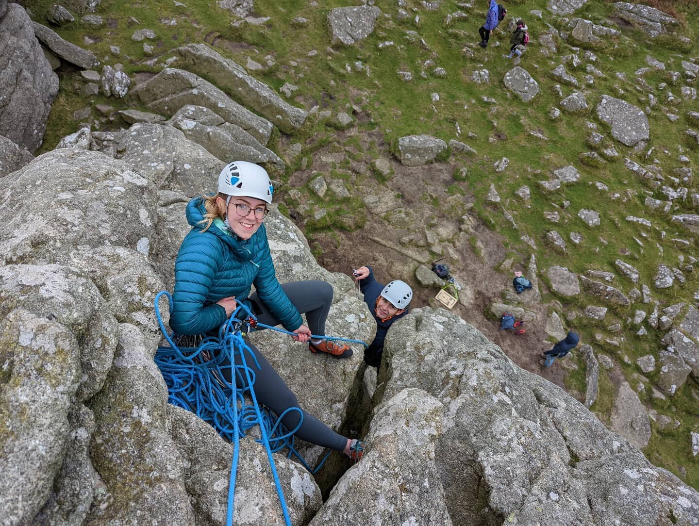 Ben and Harriet joined us this morning to learn the basics of single pitch traditional rock climbing.  We covered placing gear on lead, building two point and three point anchors, bringing up a second, and joining two placements with a sling

#climbd