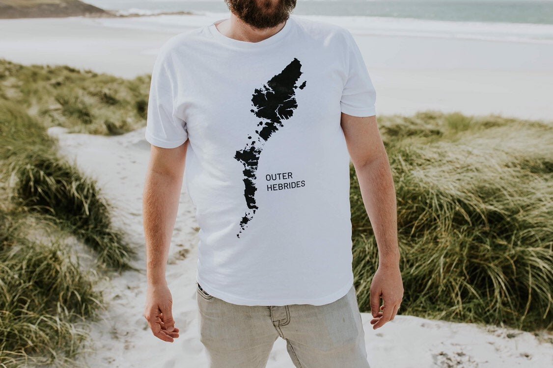 Outer Hebrides map t shirt - Culla Creative