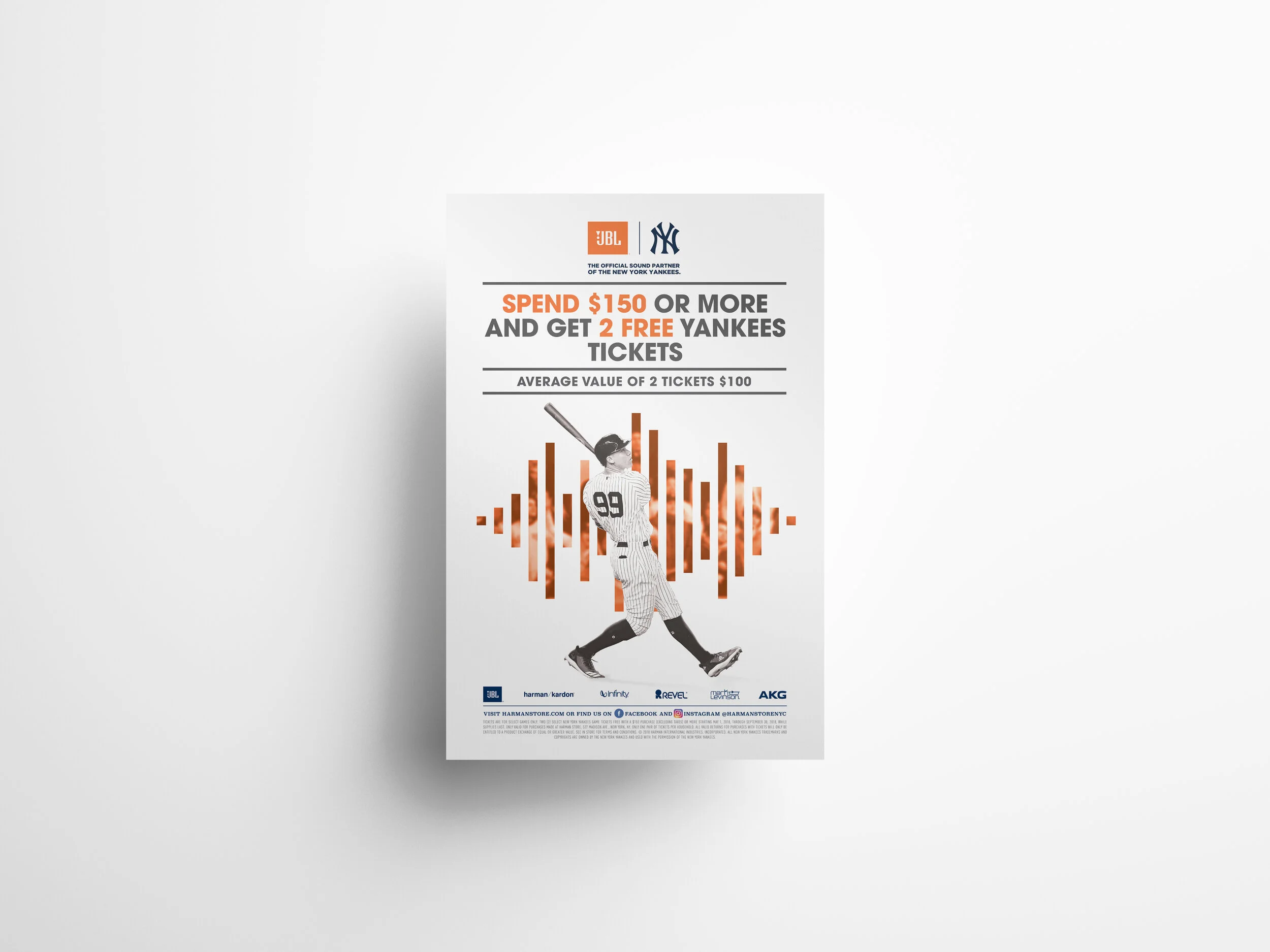 In-store signage, and sidewalk  A-Frames for Harman Kardon  on Madison Ave, NYC. 