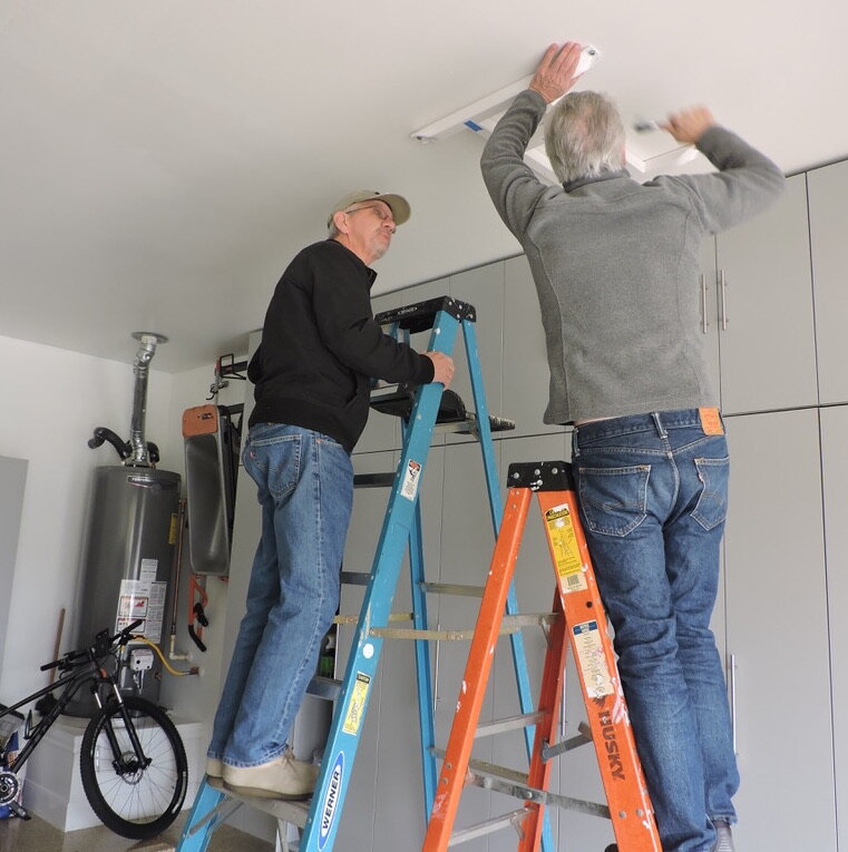 Installing Allen's swing to ceiling bike rack