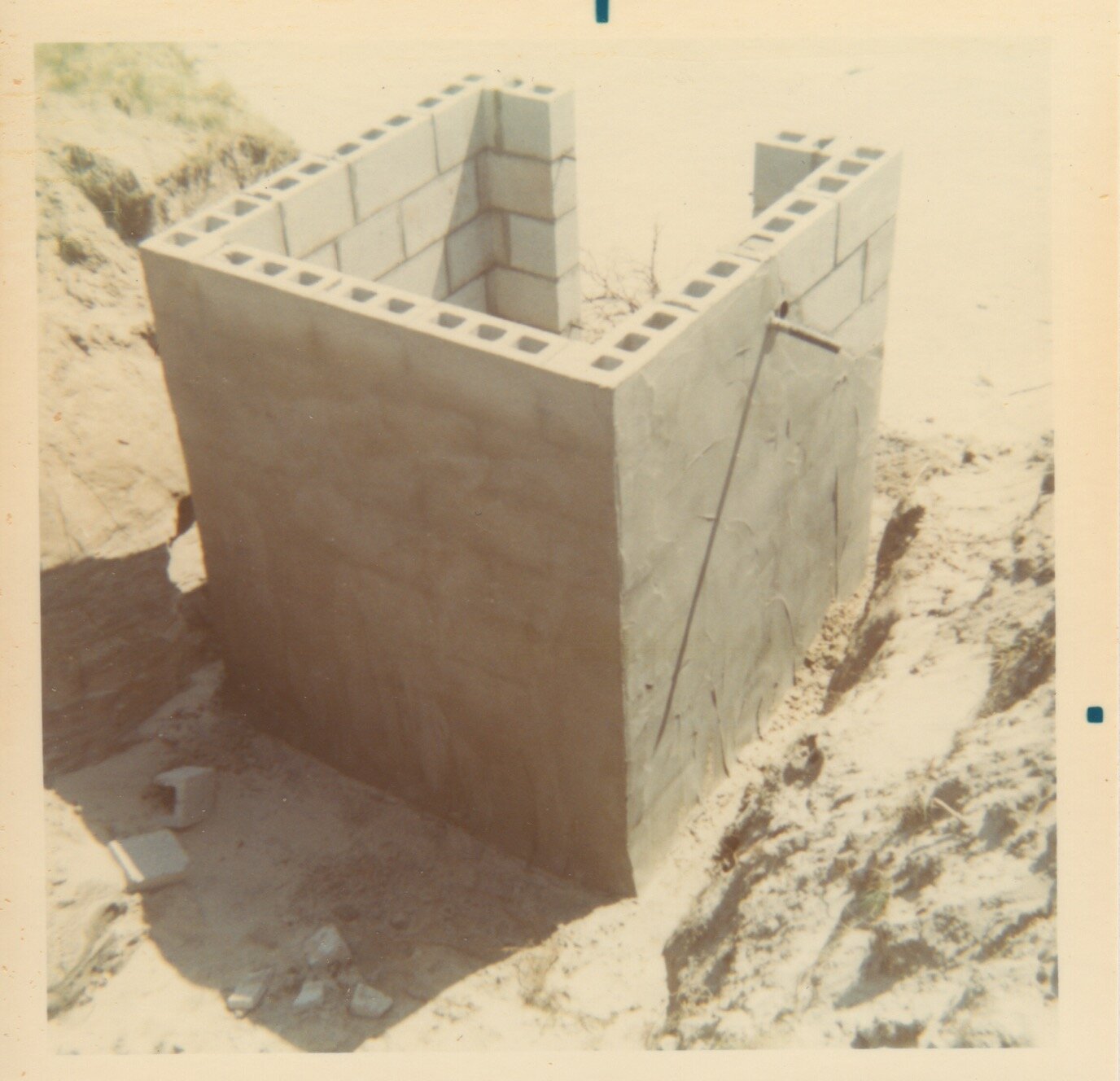 Pump house foundation and walls (1970)