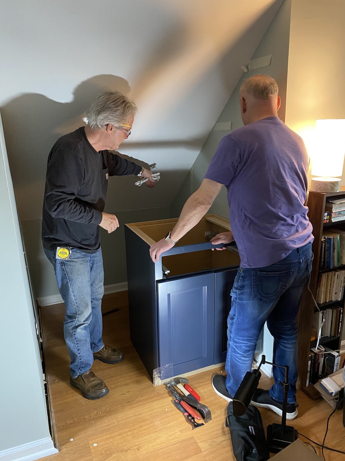 Roger and John setting things in place