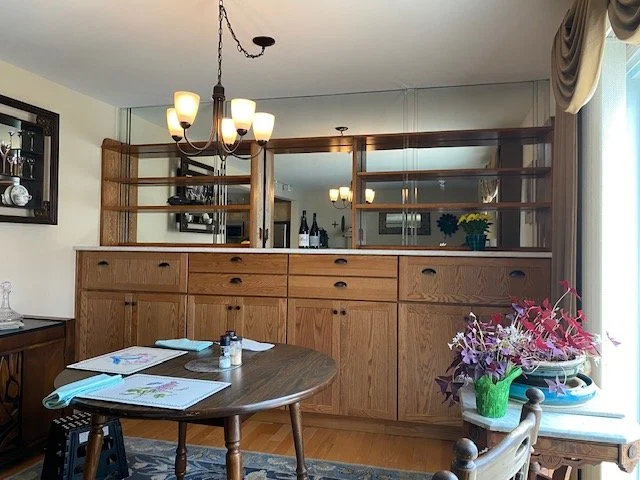 It stayed in this form for several months while we were traveling and I worked on the stained glass.