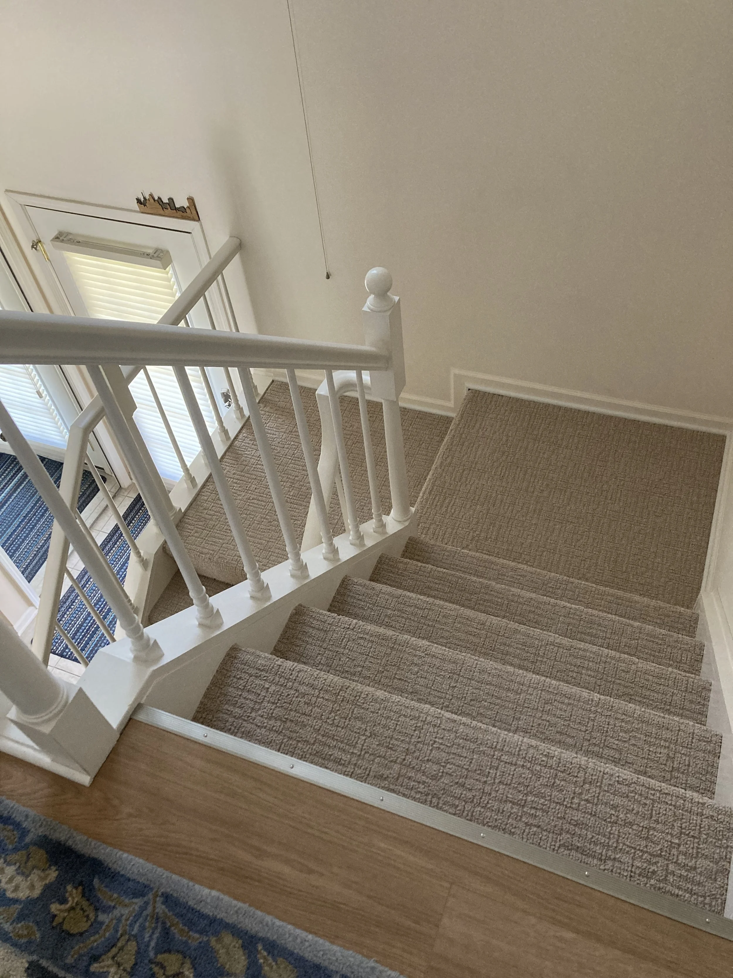 We had new carpets installed after we finished the balcony floors.