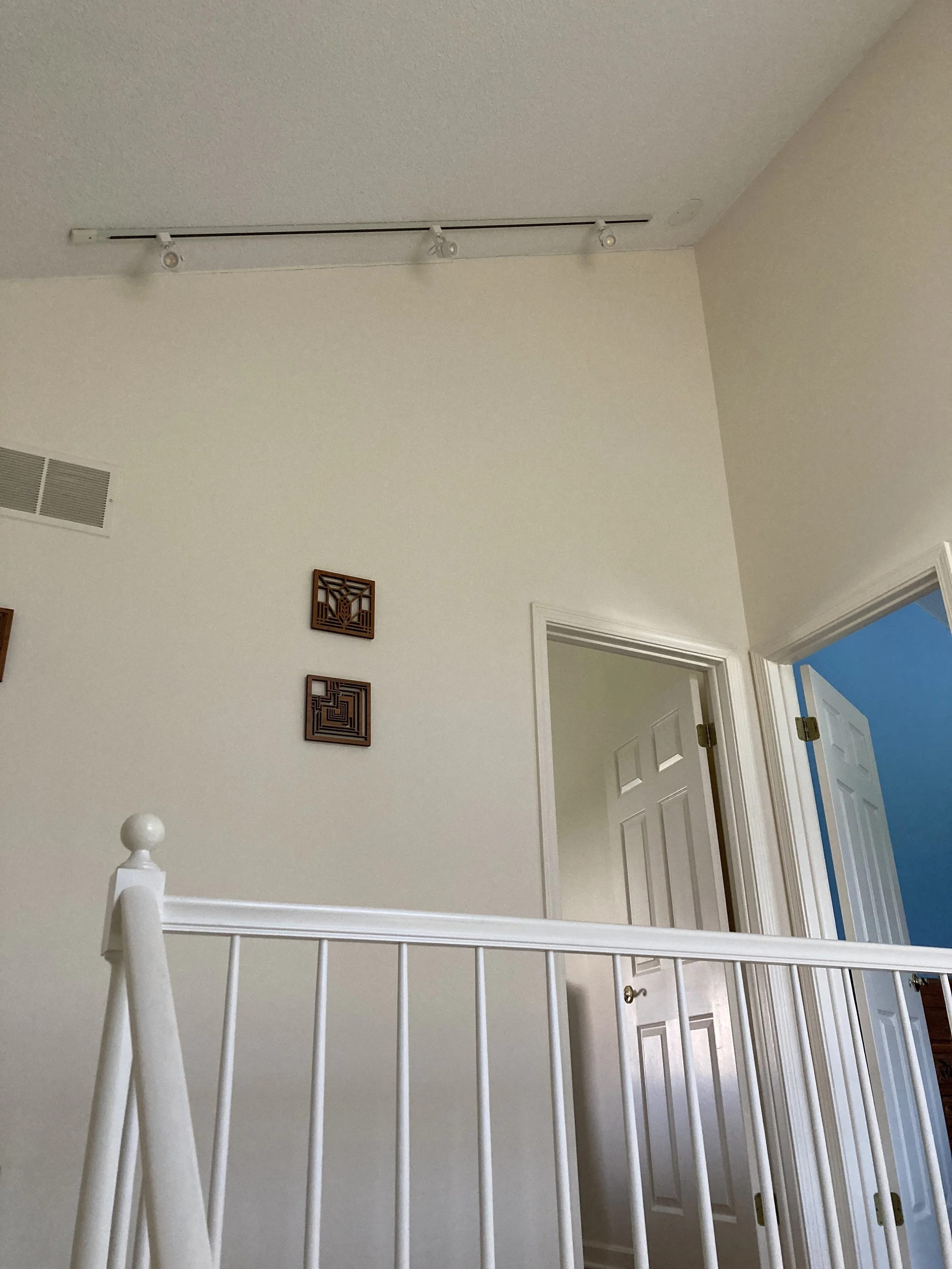 Along with the new flooring went new track light heads.