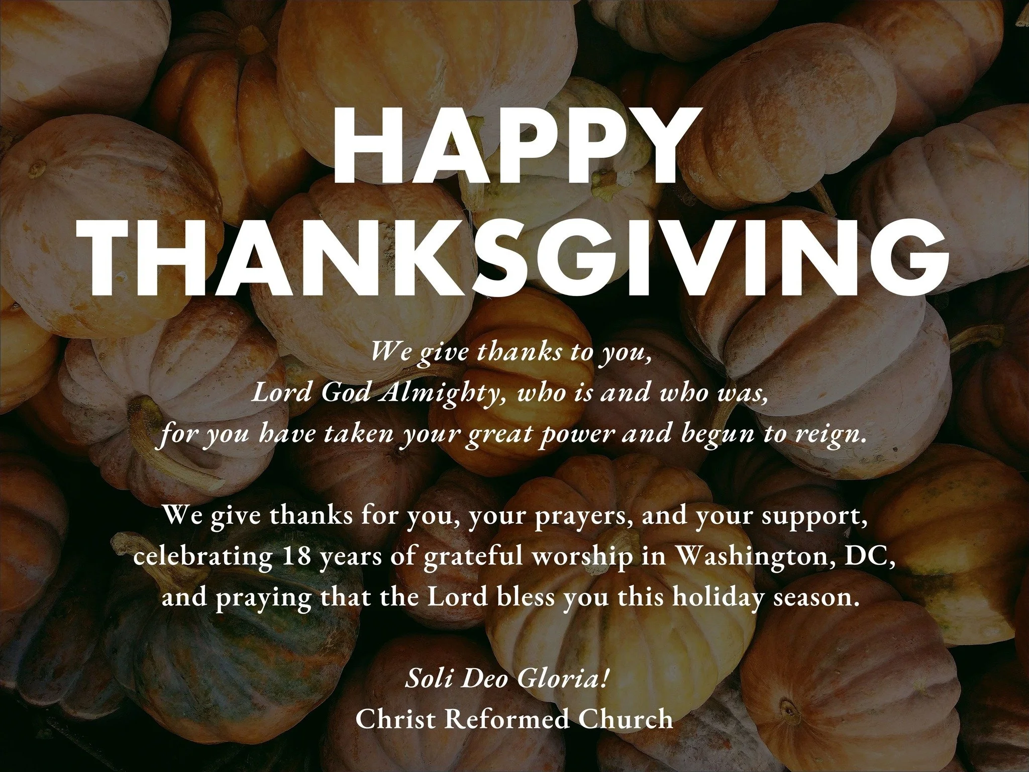 We are grateful for all of you who have supported us for 18 years with your prayers and generous support. Wishing you a joyous holiday filled with gratitude.