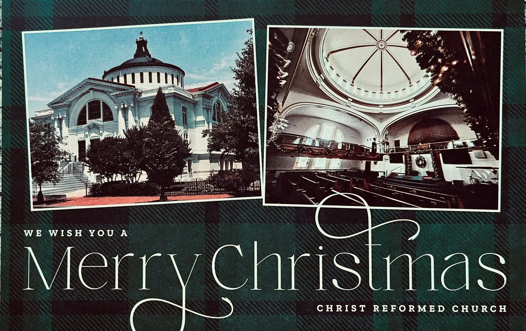 Merry Christmas from Christ Reformed Church, Washington DC , from our beautiful house of worship on Capitol Hill to yours, wherever it may be. 

We will not hold services on Christmas Eve or Day, but we did celebrate the birth of Christ last Sunday.
