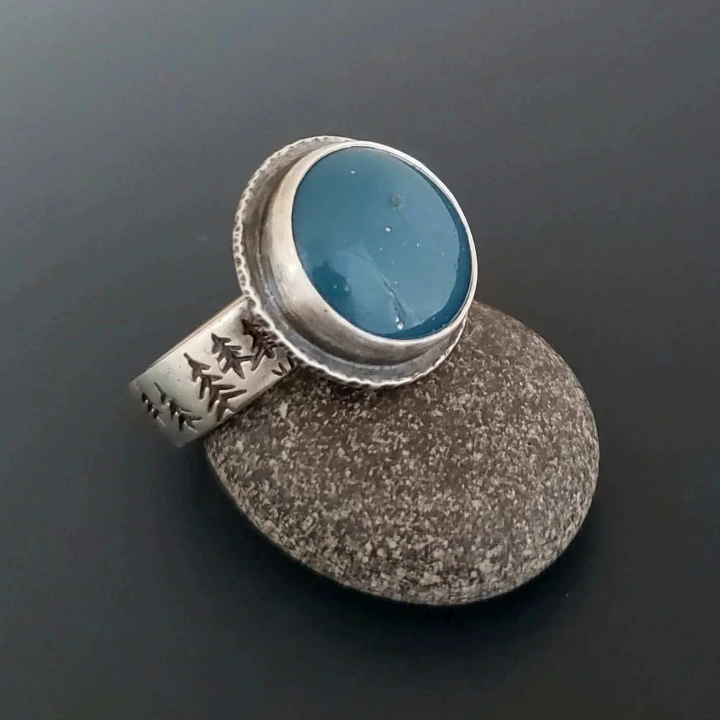 Sterling Silver Leland Blue ring, Handmade Artisan Jewelry
