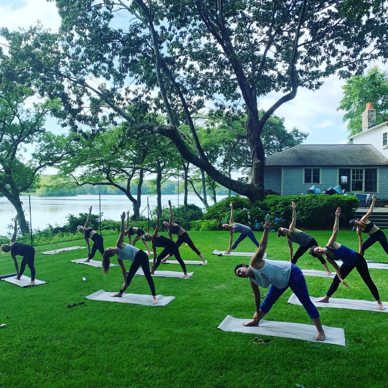 beach yoga in narragansett ocean front yoga event with Jessica Ackerman yoga teacher