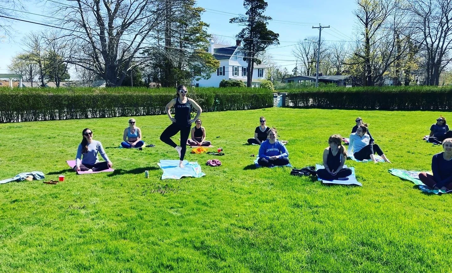airbnb bachelorette yoga in south county ocean front yoga event with Jessica Ackerman yoga teacher