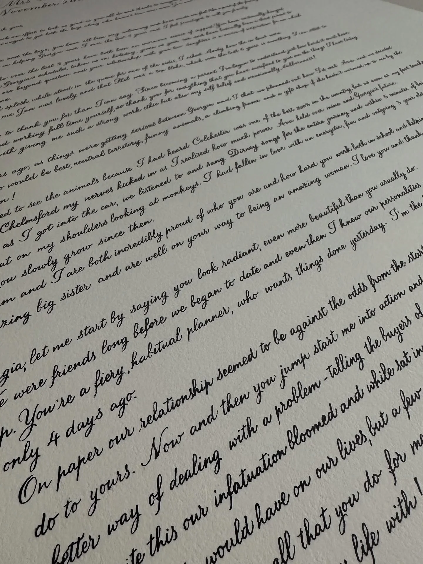 ✍️A special calligraphy commission from this summer - a first wedding anniversary gift from a husband to his wife
✨Featuring around 800 words in very tiny Copperplate
One of the biggest calligraphy pieces I ever made and will never get tired of these