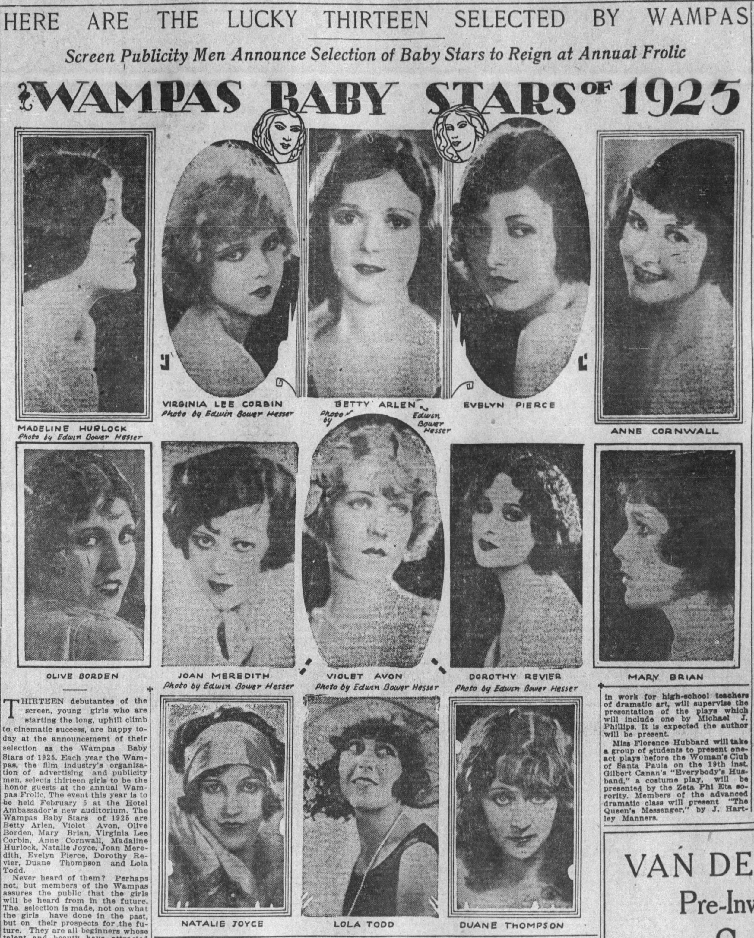 Who were the WAMPAS Baby Stars? — April's Old Hollywood