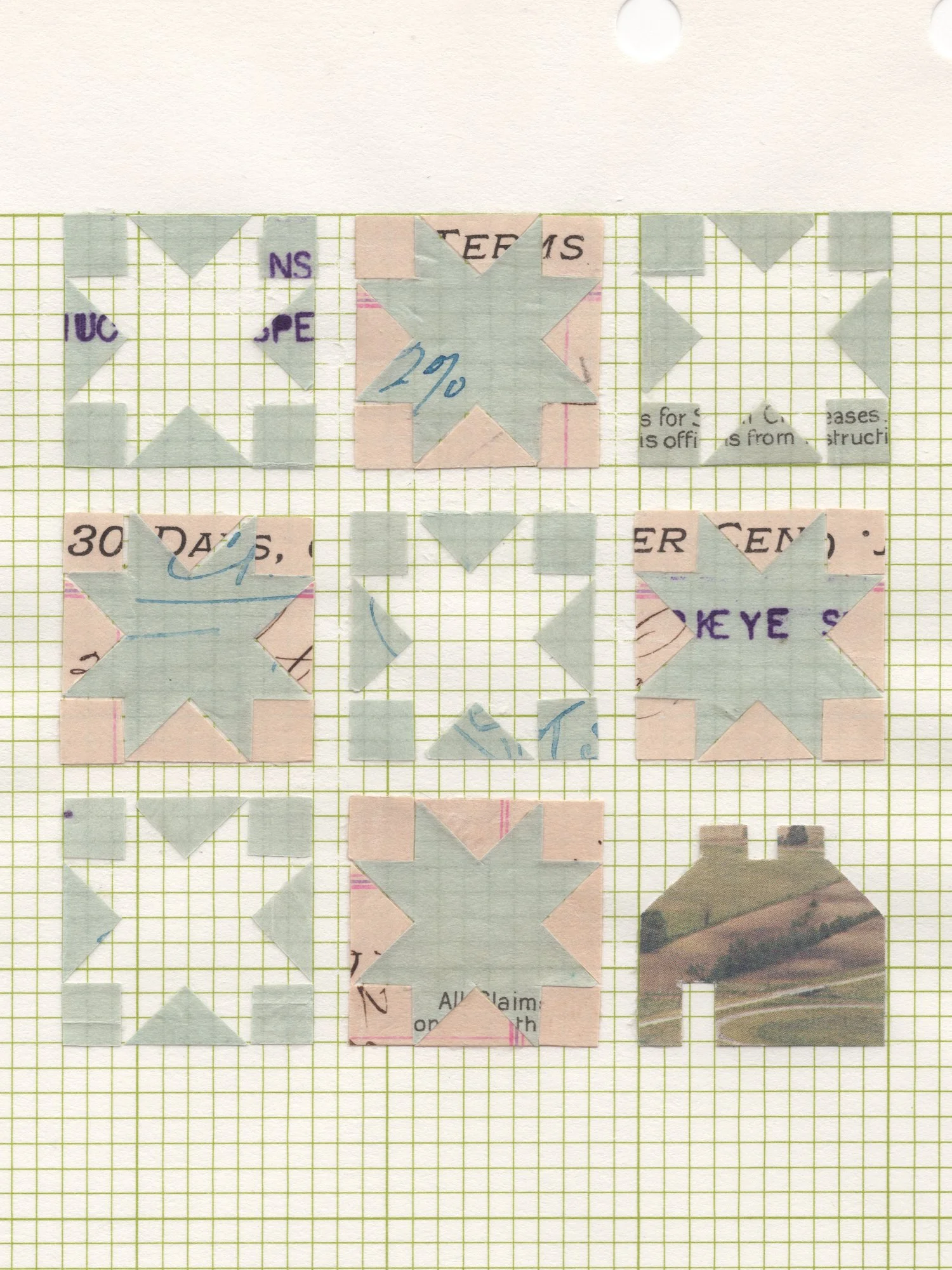 Blue Sawtooth Star Closeup Original Artwork by Erika Strohecker