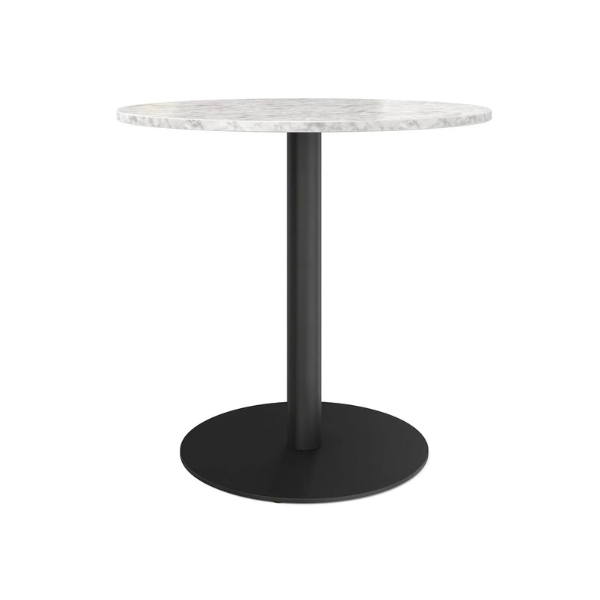 Faux Marble &amp; Metal Round Bistro Dining Table