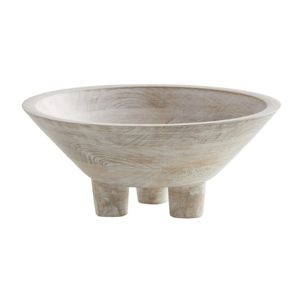 Footed Wood Bowl