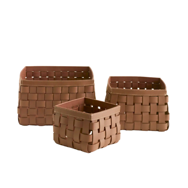 Woven Leather Baskets