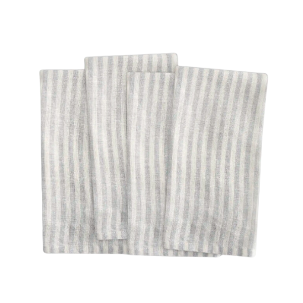 Mist/White Linen Stripe Napkins