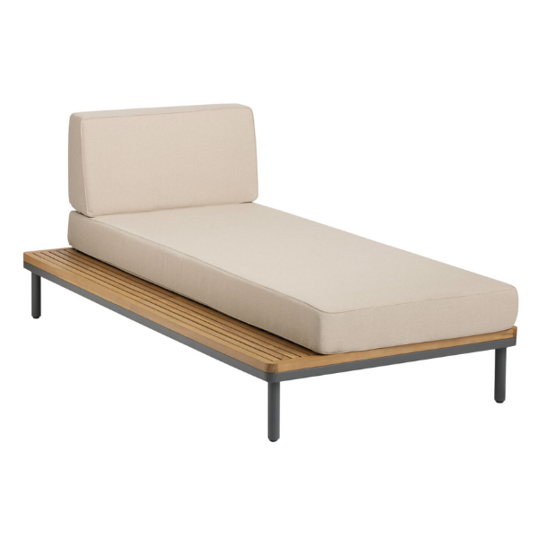 Modular Outdoor Chaise Lounge with Table