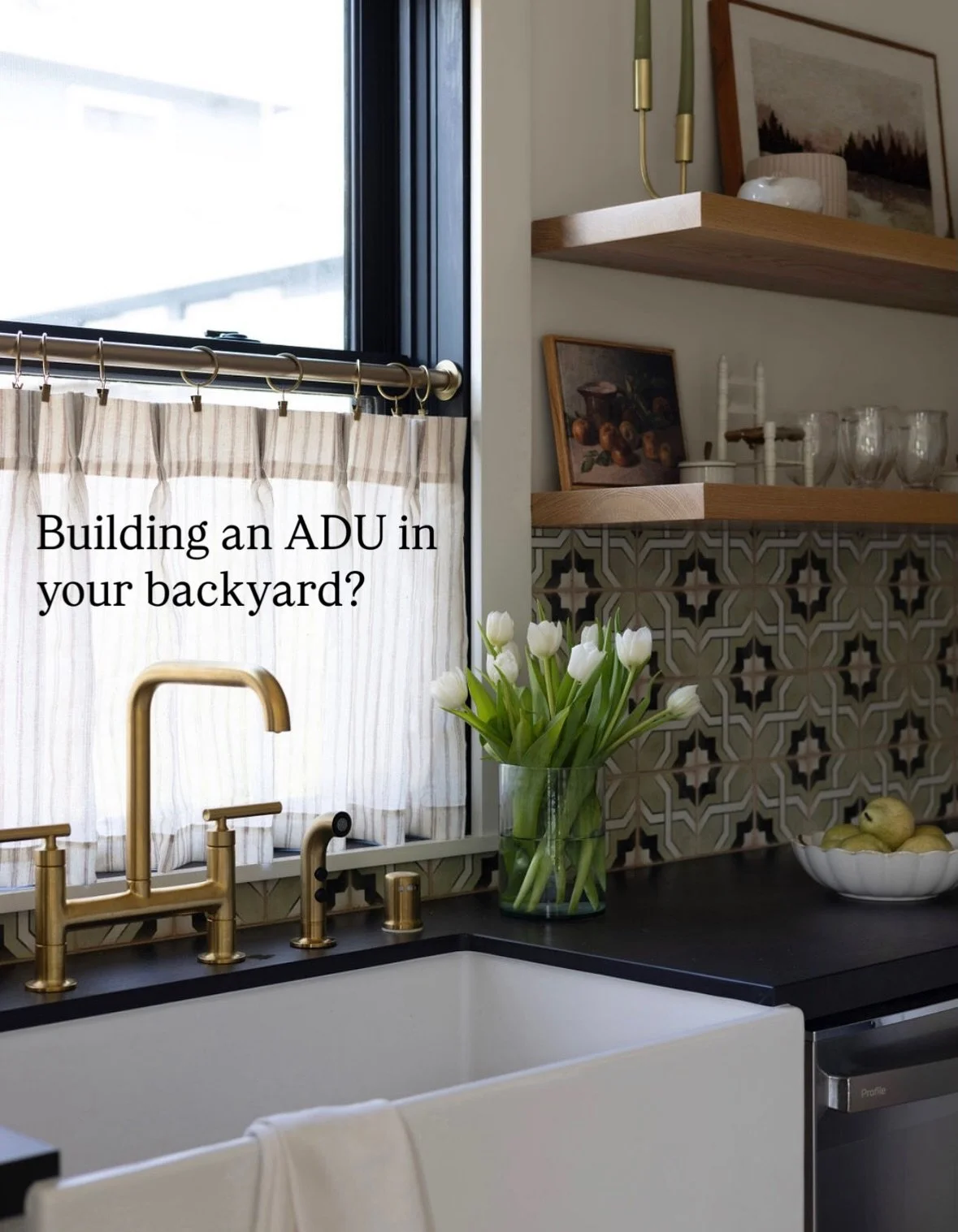 When you&rsquo;re building a new space like an ADU or space that&rsquo;s not your main living areas, I always push to go a little bolder and more fun, especially with the tile.

This ADU showcases the Bedrosians Torres ceramic tile and it was the per