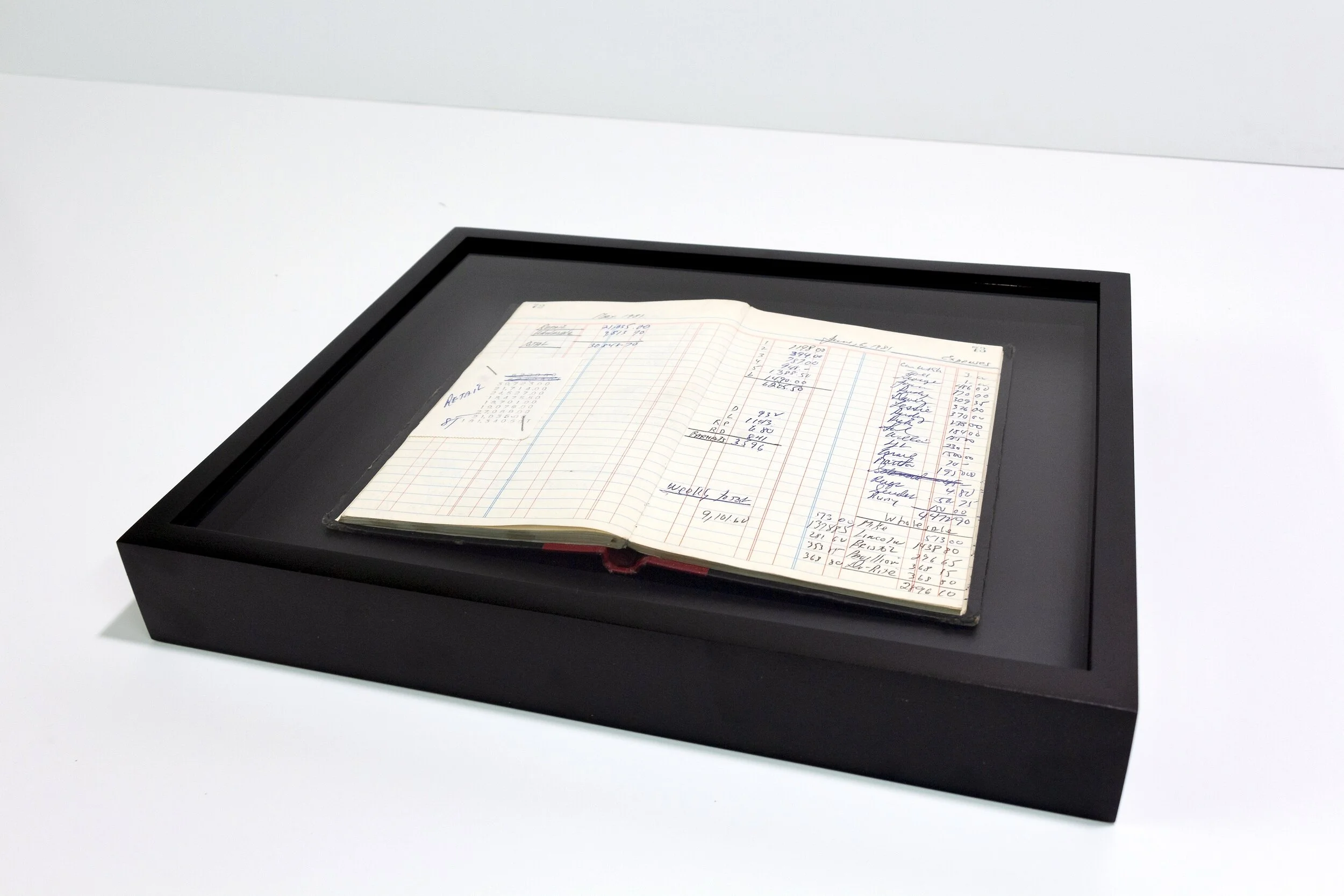 Notebook shadow boxed with Museum Glass