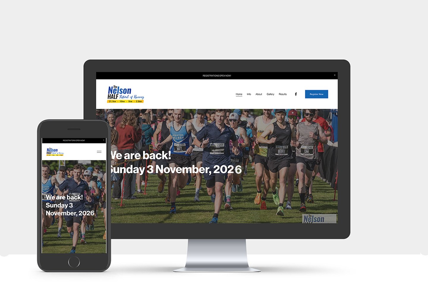 Nelson Half marathon website mockup