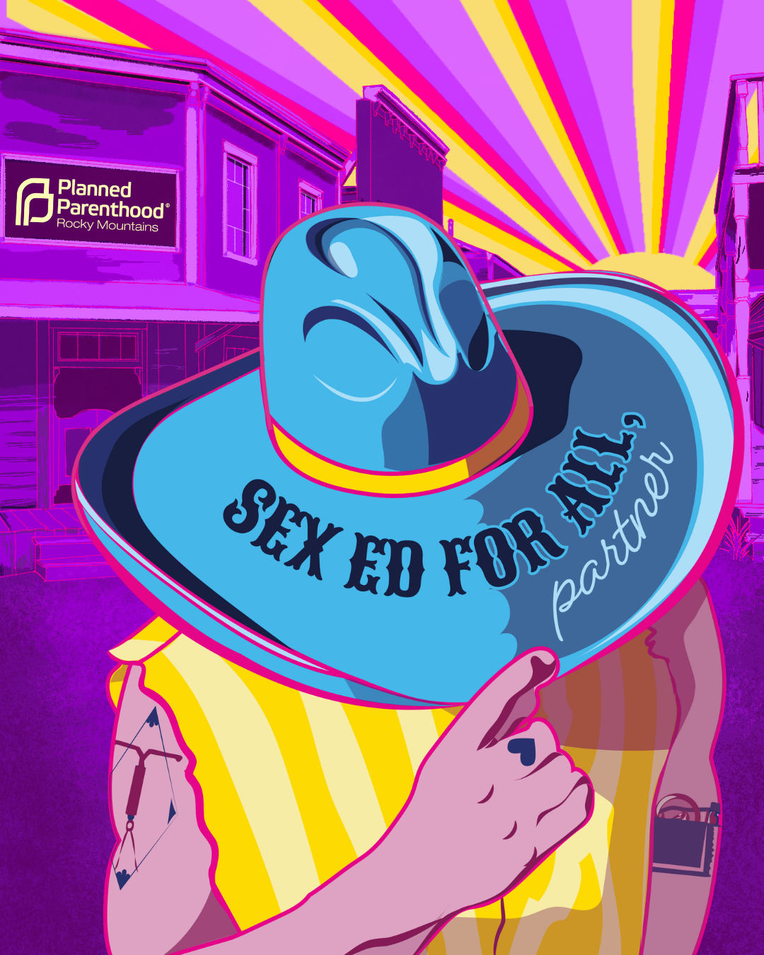 'Sex Ed For All, Partner' Graphic (+ Sticker). 2026.