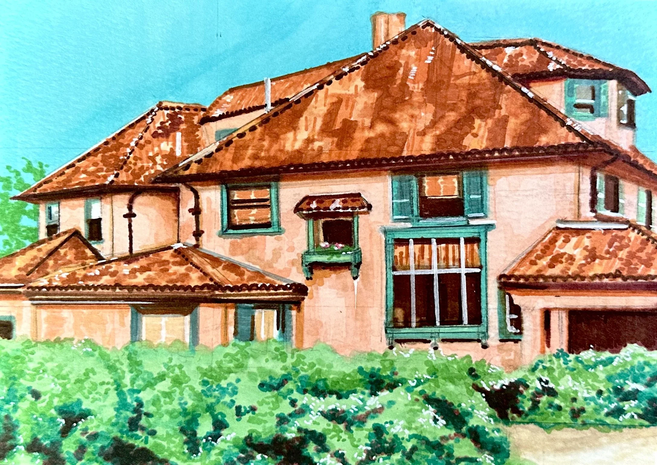 'The Big House.' Alcohol Markers. 2026.