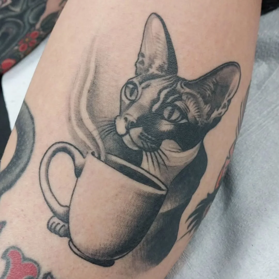 Healed! For appointments call 410-276-1300...
.
.
#tattoo #tattoist #tattooart #baltimoretattooartist #saintsandsinnersbaltimore #catsofinstagram #cattattoo