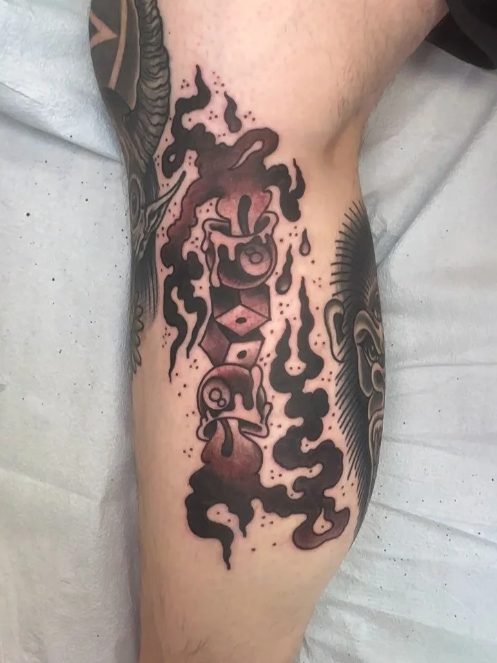 #candletattoo #demontattoo #gorillatattoo #pentagram 
Thanks for the continued trust Ryan 🤘🏼🥳🤘🏼
.
@saintsandsinnerstattoo 
🦍👹410-276-1300👹🦍
.
Saints and Sinners Tattoos 
1610 Thames St.
Baltimore, Maryland 21231
.
#northeasterntattooer #balt
