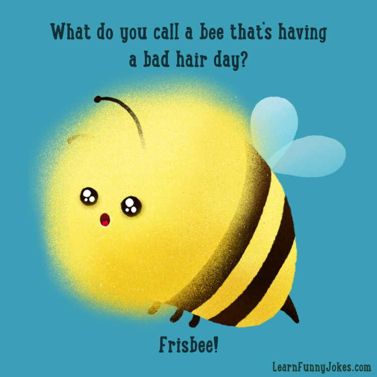 What do you call a bee that's having a bad hair day? Frisbee! — Learn Funny  Jokes
