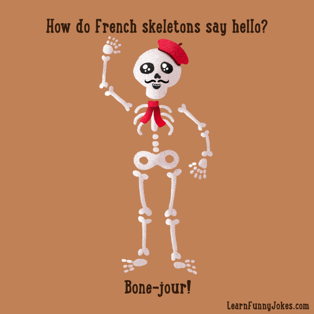 Halloween jokes | How do French skeletons say hello? Bone-jour! — Learn Funny  Jokes