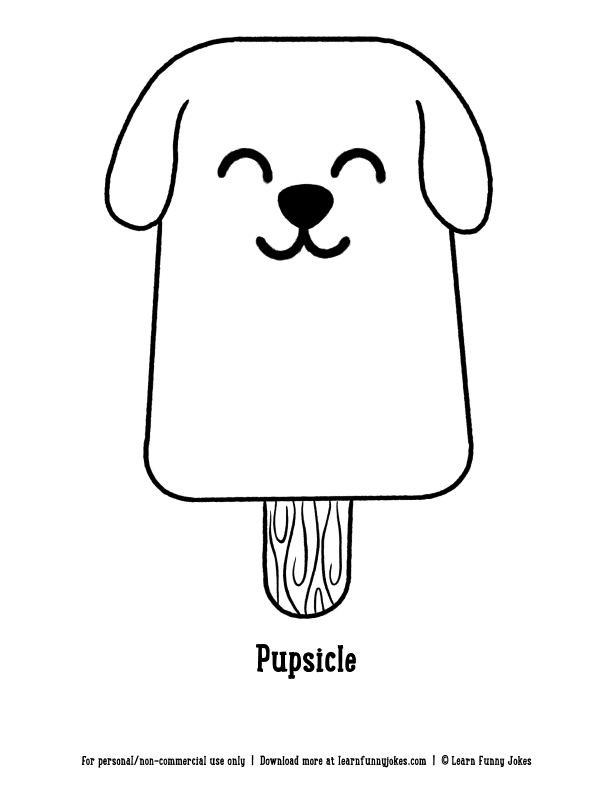 Animal coloring pages for kids - Dog coloring page - Pupsicle — Learn Funny  Jokes