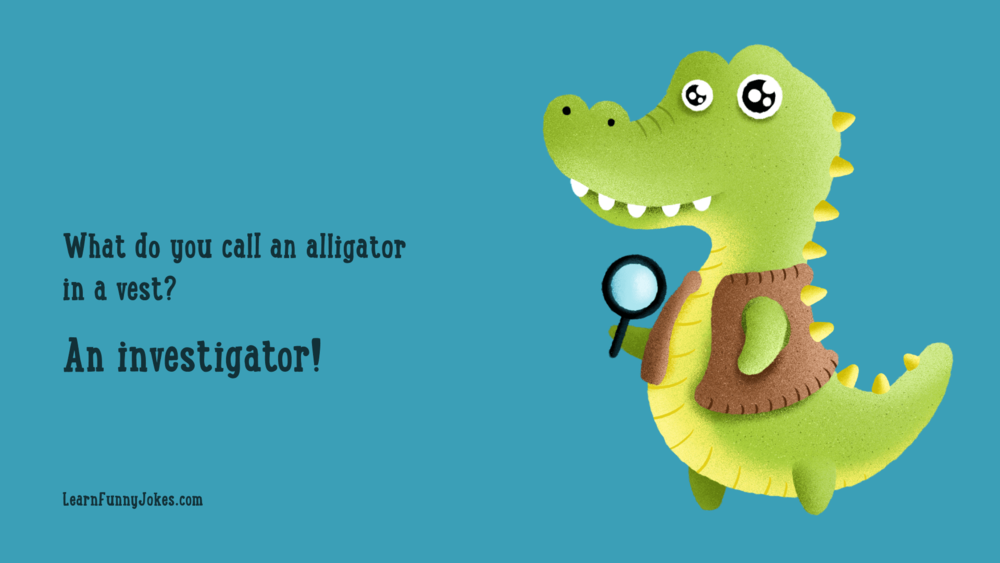 Investigator - Funny Animal Zoom Background - Alligator joke virtual  background — Learn Funny Jokes