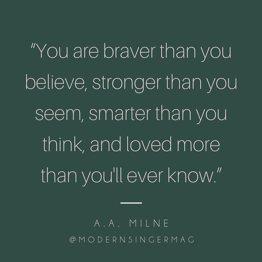 Believing in yourself can be extremely difficult. Accessing this inner strength starts with the way you speak to yourself. I encourage you all to start daily affirmation to work on spinning the negative self talk! Thank you for this, modernsingermag!