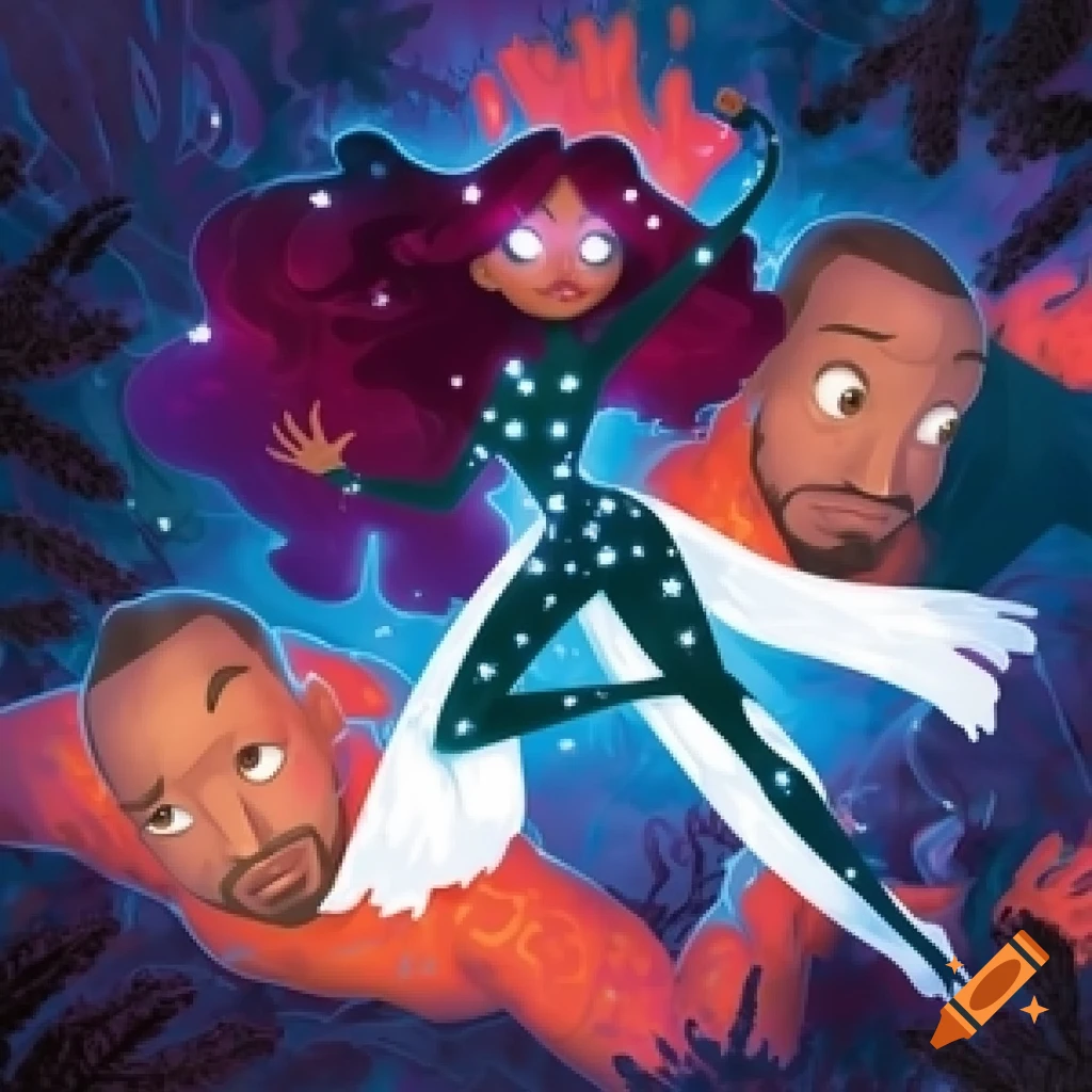 craiyon_095429_Pixar_1_cosmic_of_a_black_women_with_many_shades_of_the_color_burgundy_purple_hair___dark_teal_outfi.png