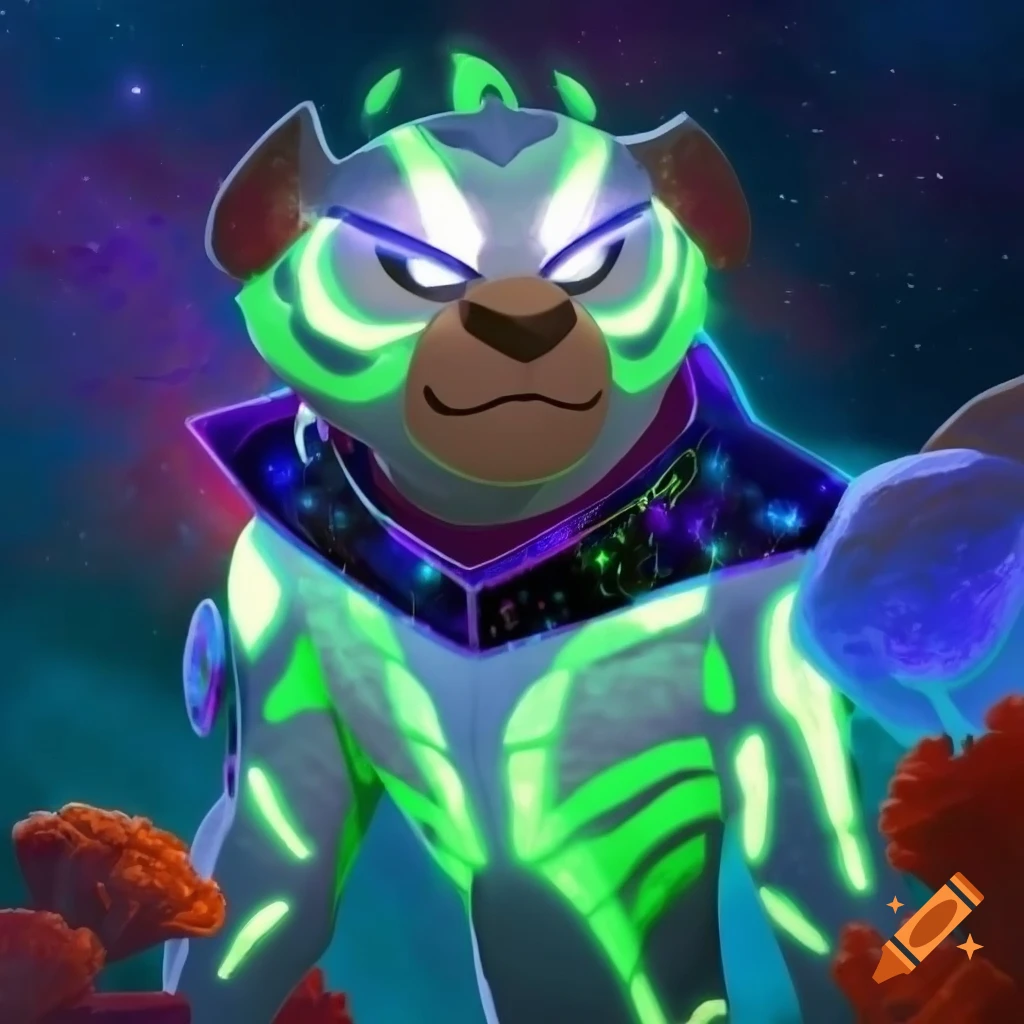 craiyon_094708_cool_but_cartoony_bipedal__white_tiger_fur___like_brown_dog_reptile_skin_with_green_glowing_markings.png