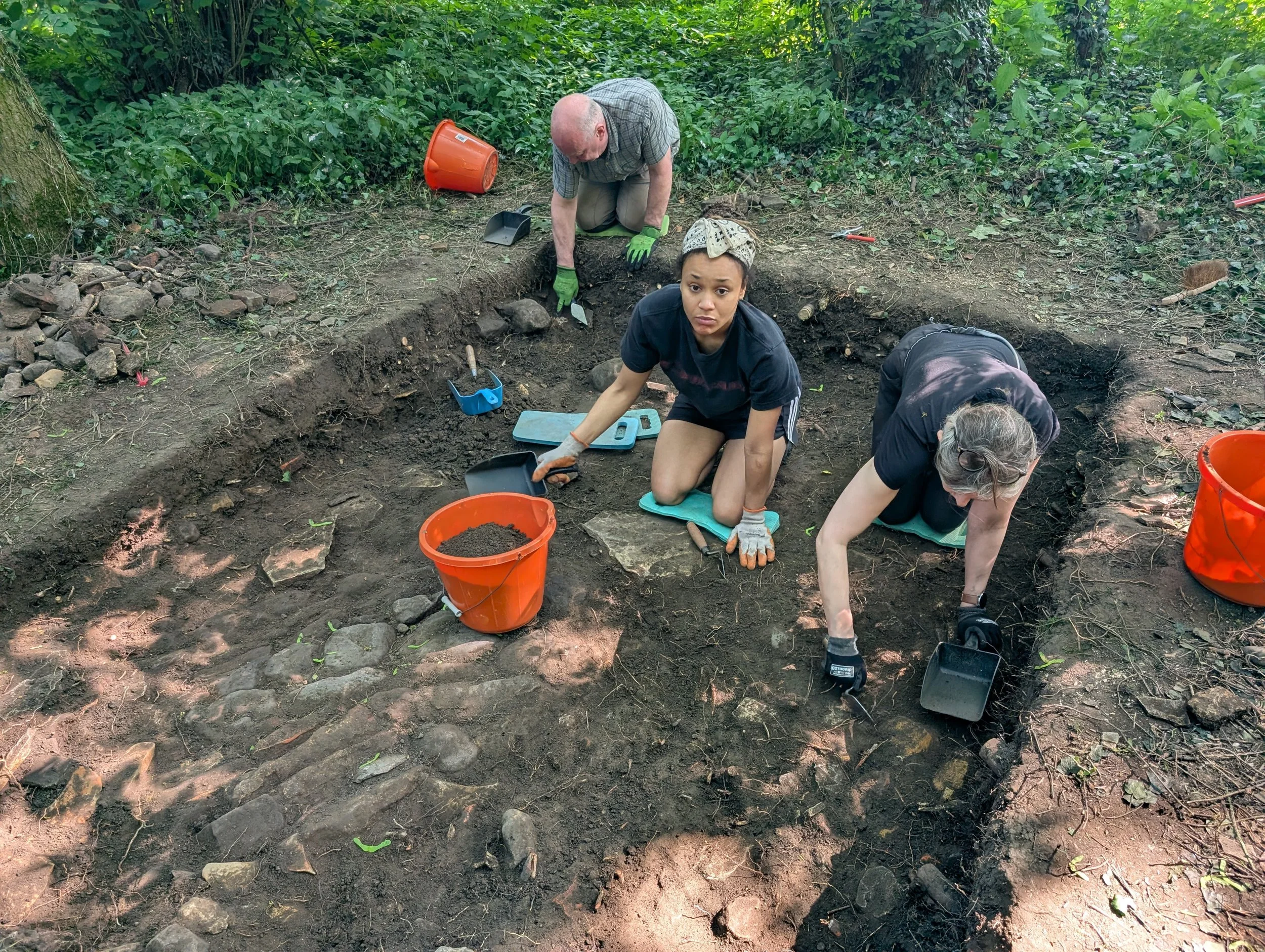 Our participants working the remains of a high status medieval building near Sherriff Hutton, North Yorkshire