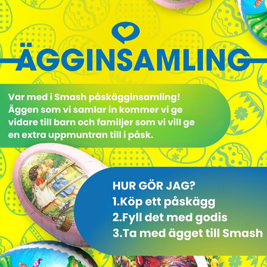 I p&aring;sk vill vi sprida extra v&auml;rme &amp; gl&auml;dje, va med ni ocks&aring;! 

K&ouml;p ett p&aring;sk&auml;gg, fyll det med godis och ta med till Smash p&aring; s&ouml;ndag! 🐣🌼💛