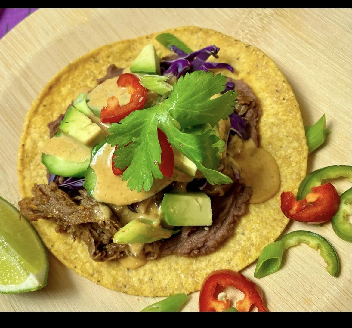Shaved Steak Tostadas with Peanut Sauce — Chef Taffy Elrod