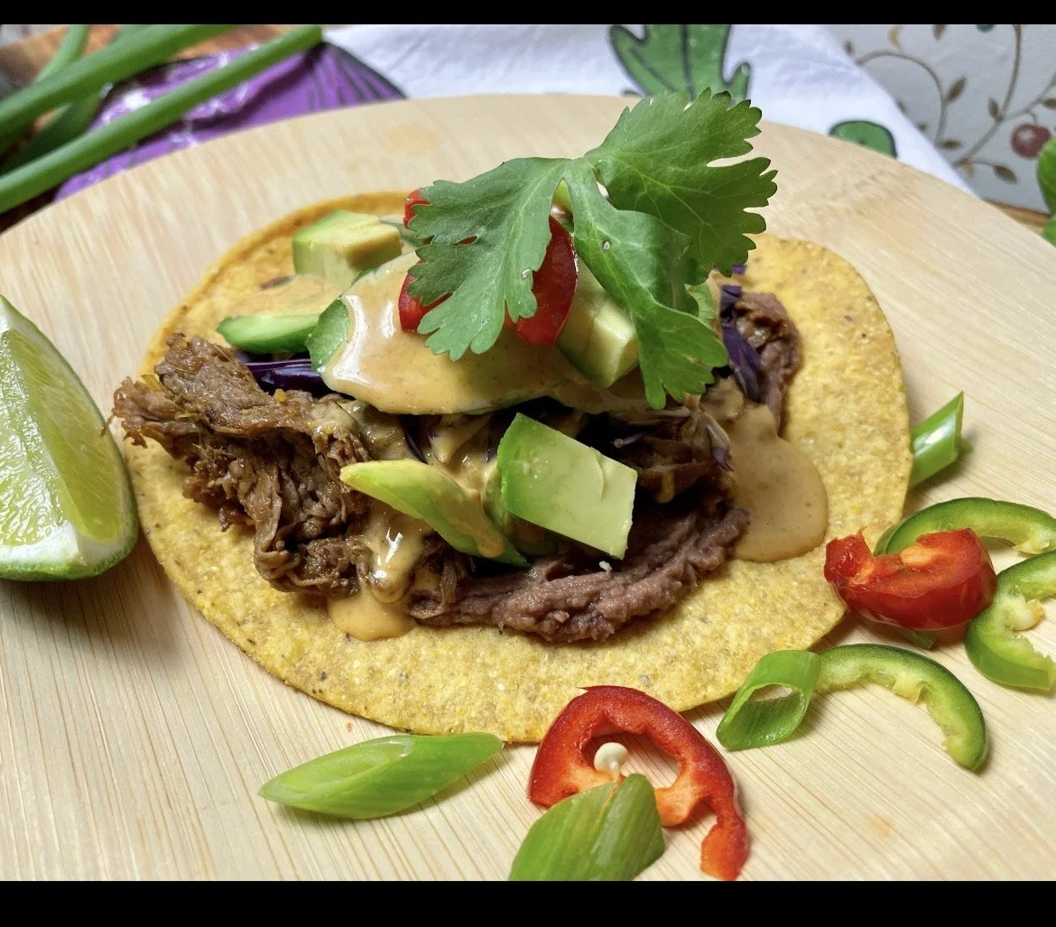 Shaved Steak Tostadas with Peanut Sauce — Chef Taffy Elrod