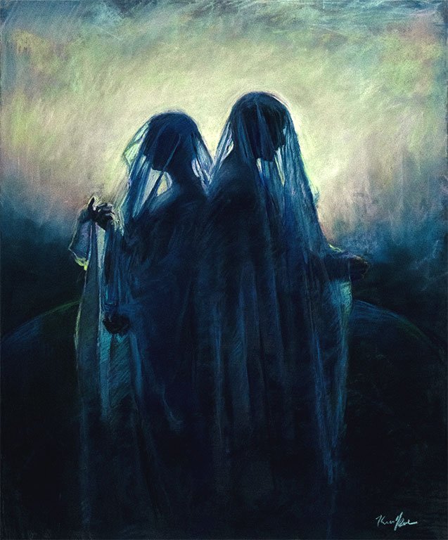 The Veil Keepers, 23"x19", Pastel,    PRINTS AVAIABLE