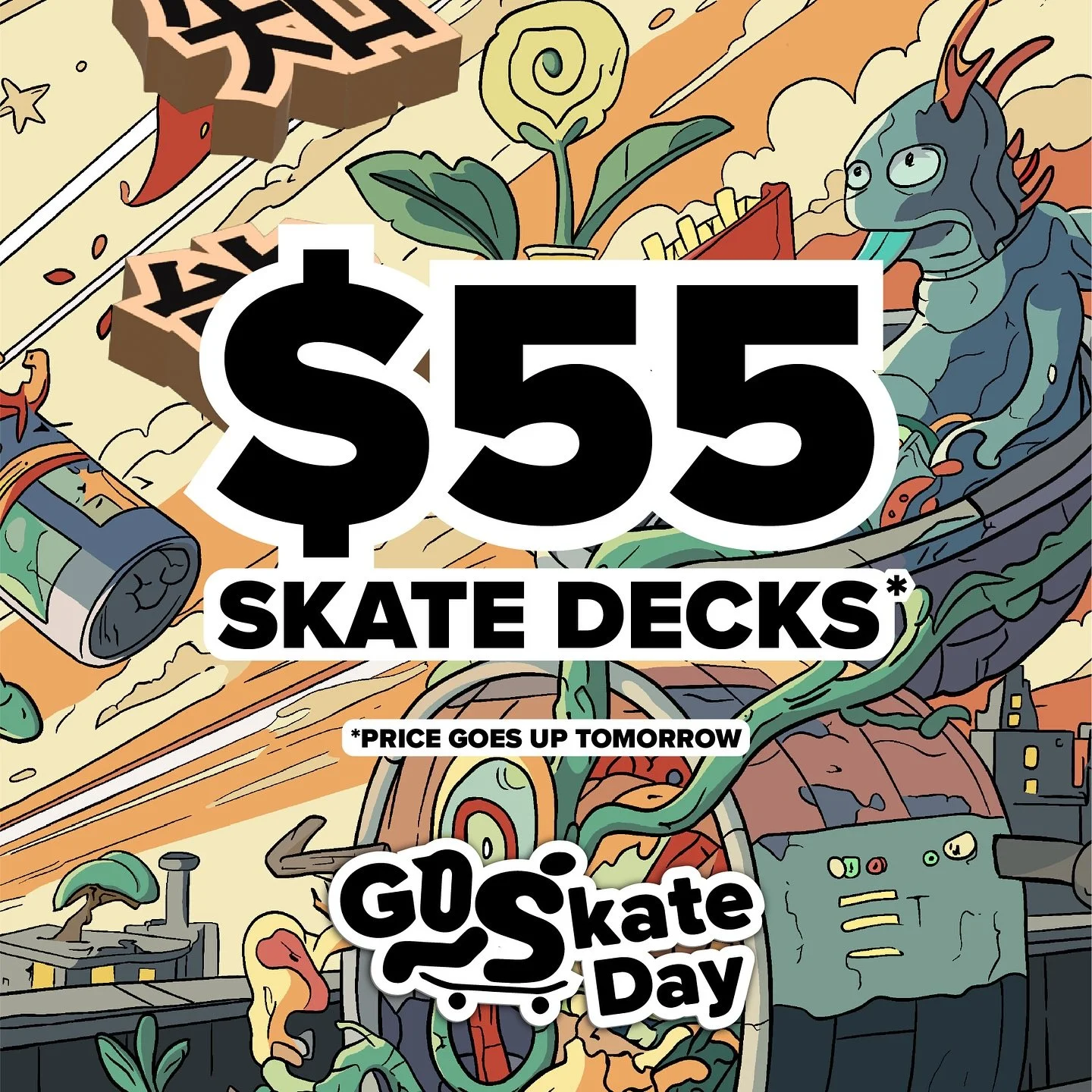 HAPPY GO SKATE DAY ➡️🛹
&mdash;
Today is the LAST DAY to get the new Origin decks for the low price of $55. With rising costs of decks nowadays, tariffs and that mumbo jumbo, $55 is a steal. Price increase will happen tomorrow, so snag them for the l