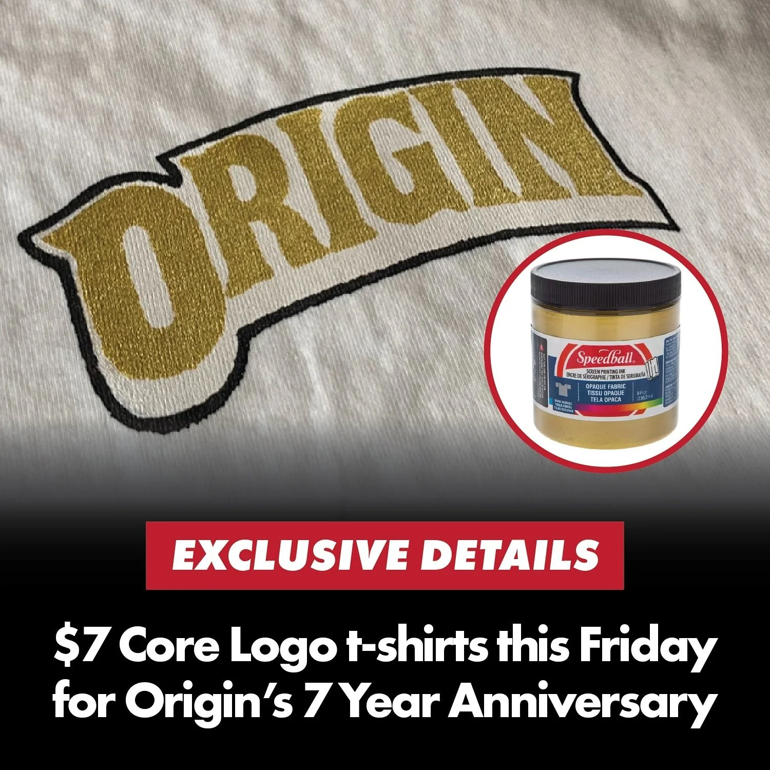 Thanks @tmz_tv for the coverage.
$7 7th Anniversary Core Logo tees this Friday, May 17th. Gold printed logo for the big lucky 7. 
-
Online only. Very limited quantities. Shop page opens 12pm MST, no password will be needed 🙂