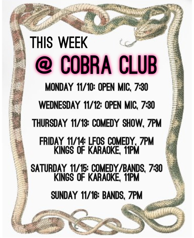 SHOWS AND EVENTS 11.10 - 11.16 