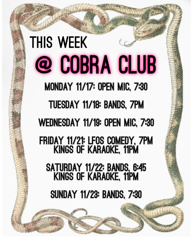 SHOWS AND EVENTS 11.17 - 11.23