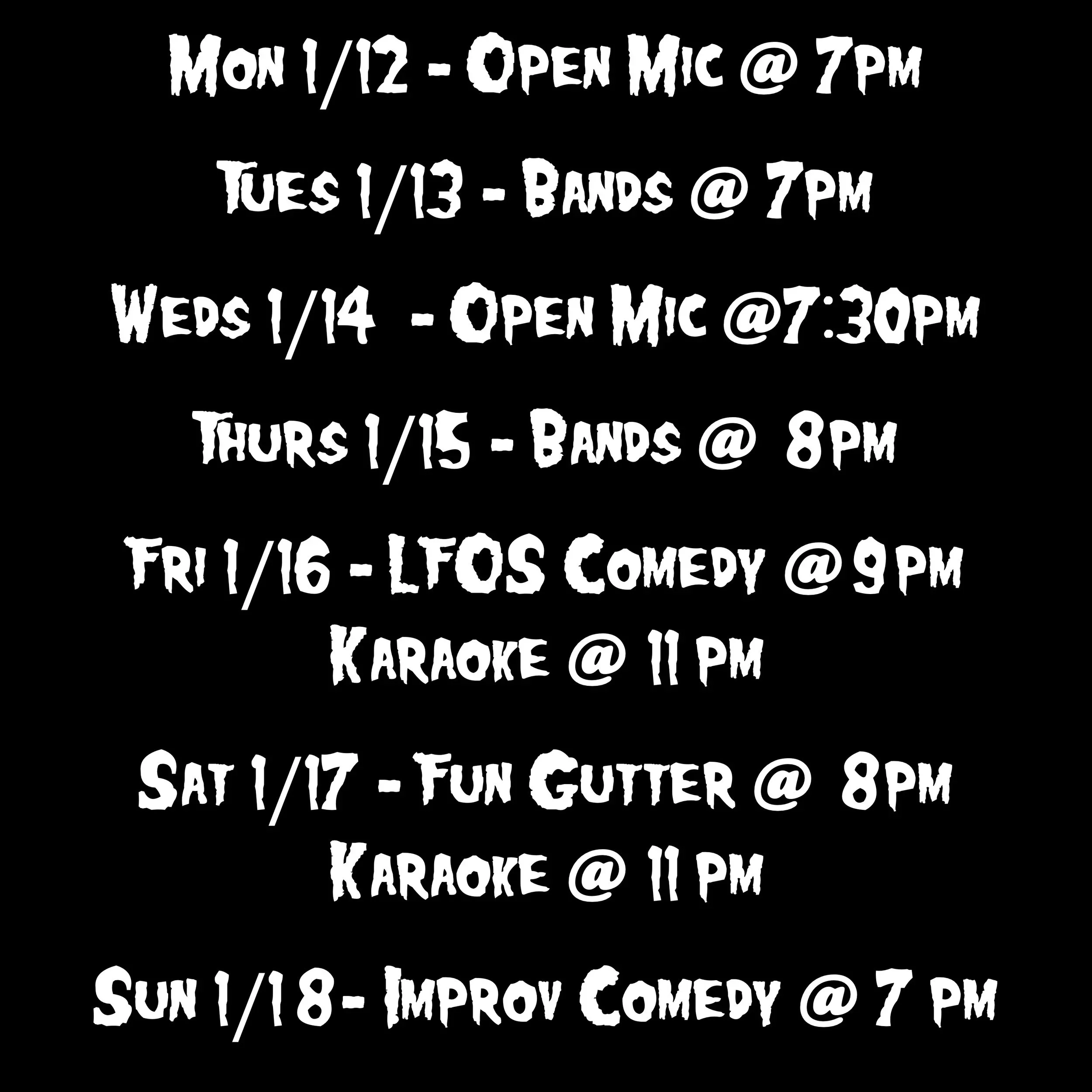 SHOWS AND EVENTS 1.12 - 1.18