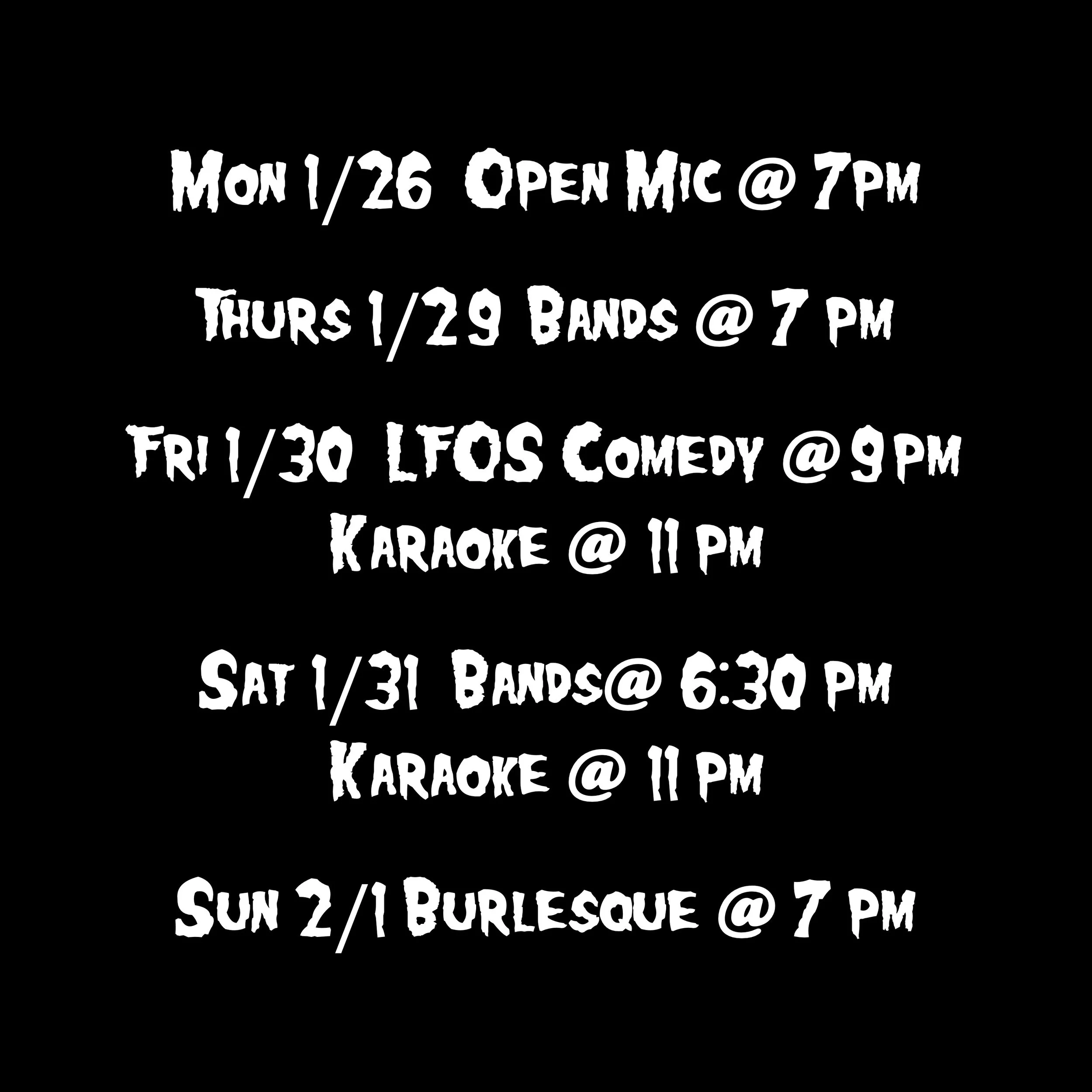 SHOWS AND EVENTS 1.26 - 2.1