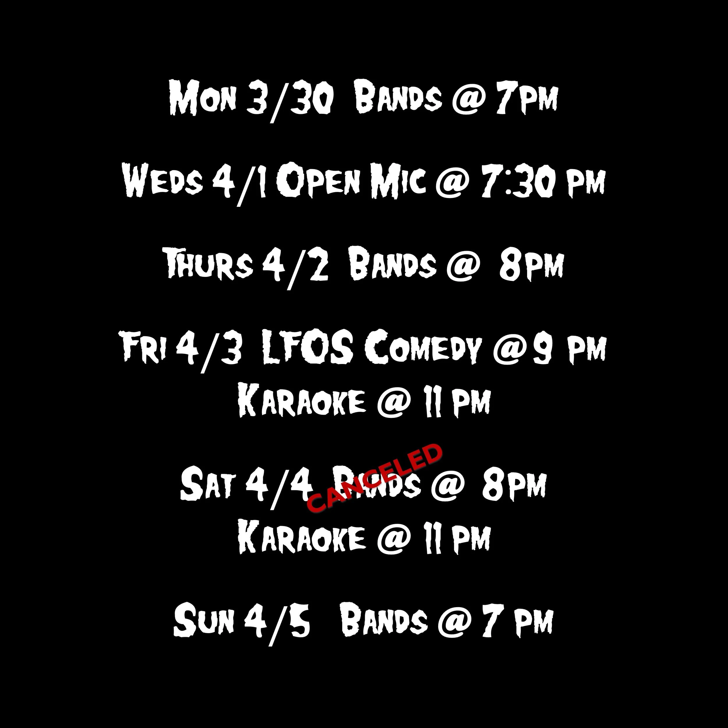 SHOWS AND EVENTS 3.23 - 4.5