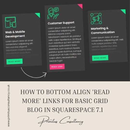 How to bottom align 'Read More' links for basic grid blog in Squarespace 7.1