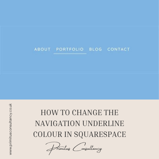 How to change the navigation underline colour in Squarespace